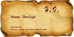 Haas Ibolya névjegykártya